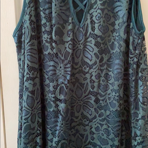Blue Lace Plus Size Dress - Picture 3 of 8